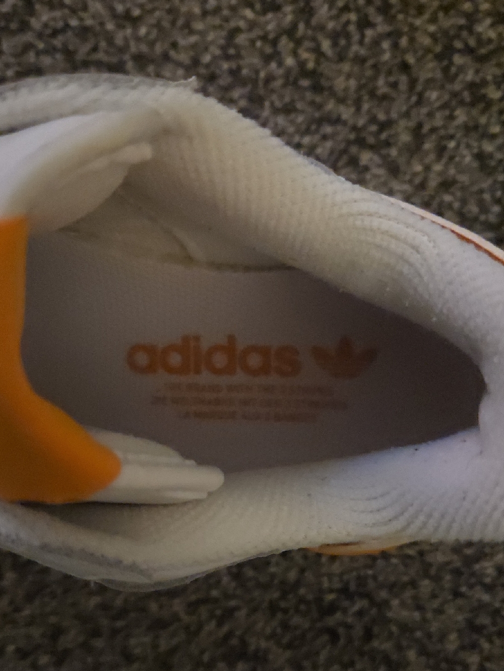 Adidas Bold White and Orange Low-Top Sneakers - Picture 7 of 7